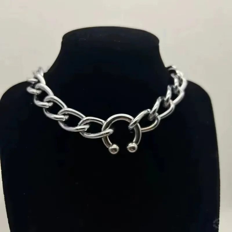 Jewelry Stainless Steel Thick Chain Choker Necklace Size ONE SIZE - 1 Thumbnail