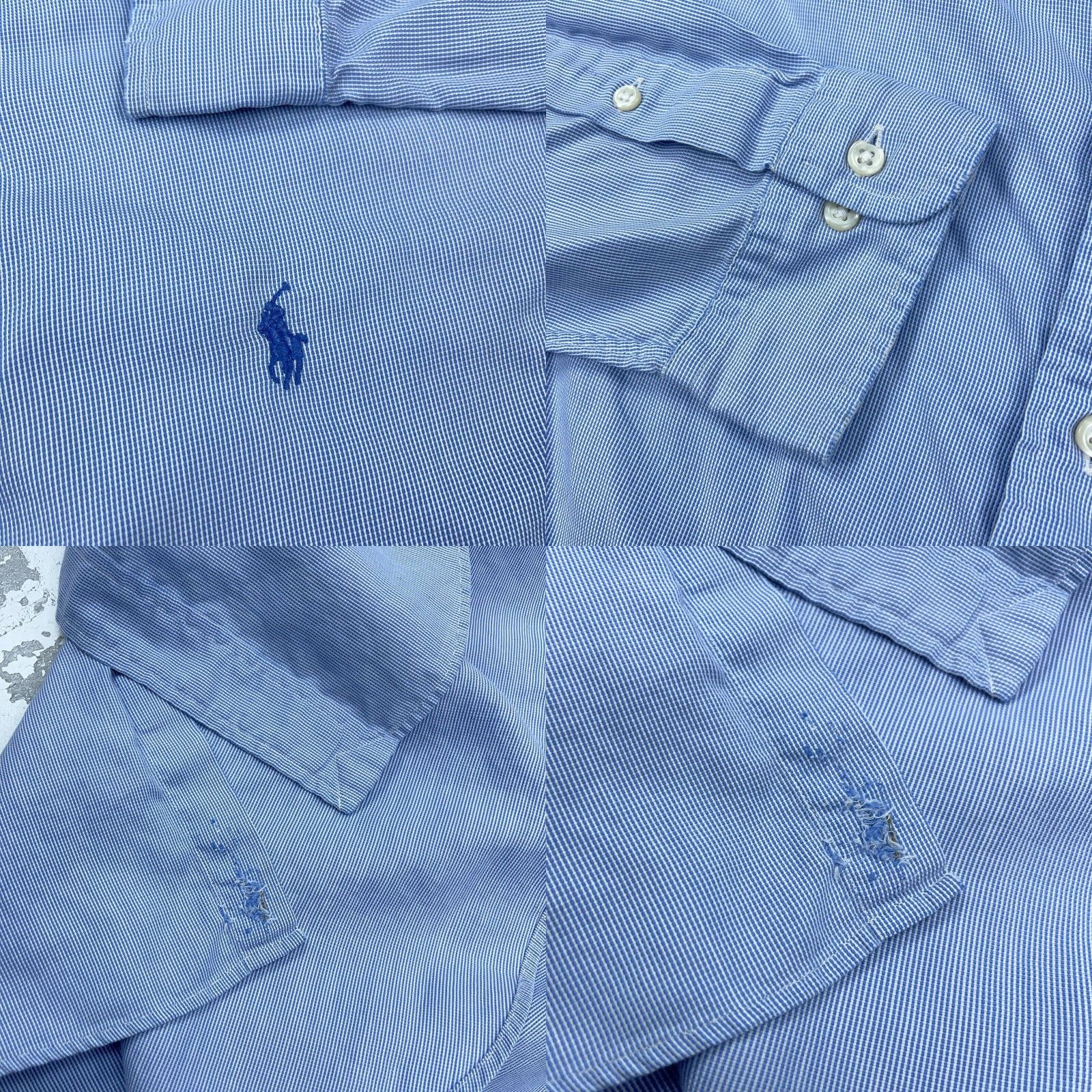 Ralph Lauren Ralph Lauren Shirt Men 16.5 34 Blue Button Up Yarmouth Dress Pinpoint Check D* Casual Workwear Size 46R - 8 Thumbnail