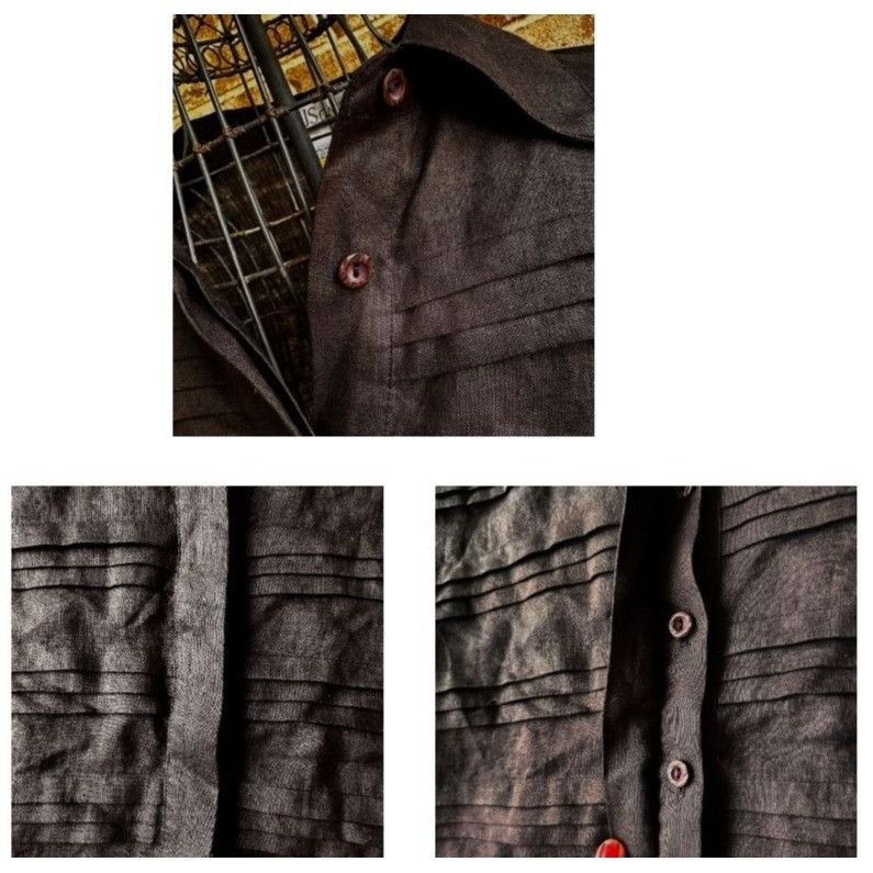Designer × Vintage ViTG J Song Collection Blouse Size 8 Black Linen Semi Sheer Size M / US 6-8 / IT 42-44 - 5 Thumbnail
