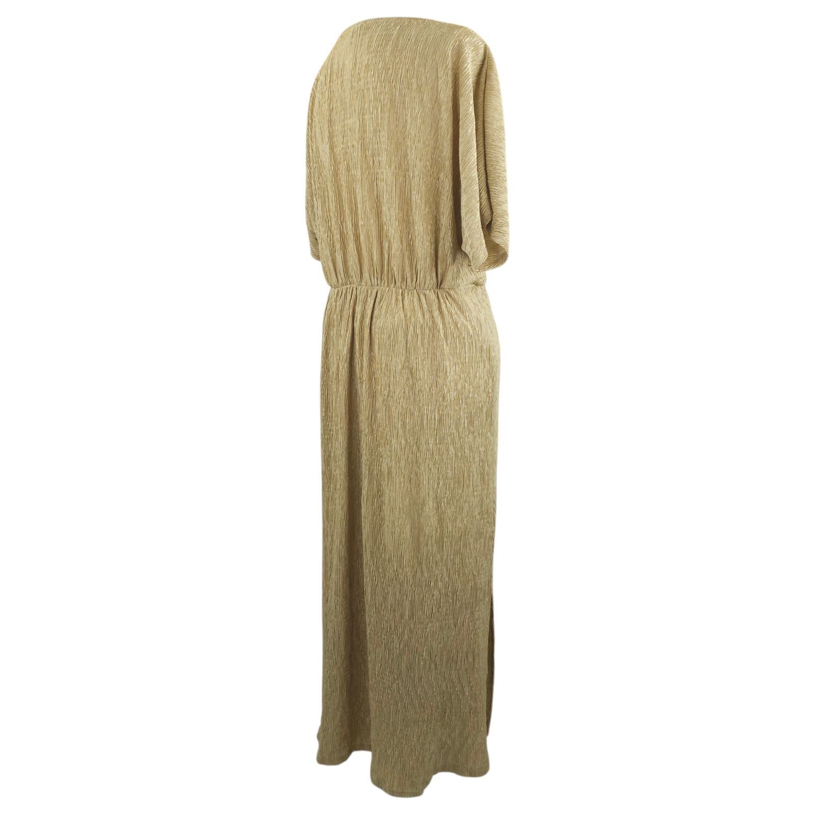 Other Jodifl Dress L Metallic Gold Shimmer Cross Front Maxi Slits Size L / US 10 / IT 46 - 15 Thumbnail