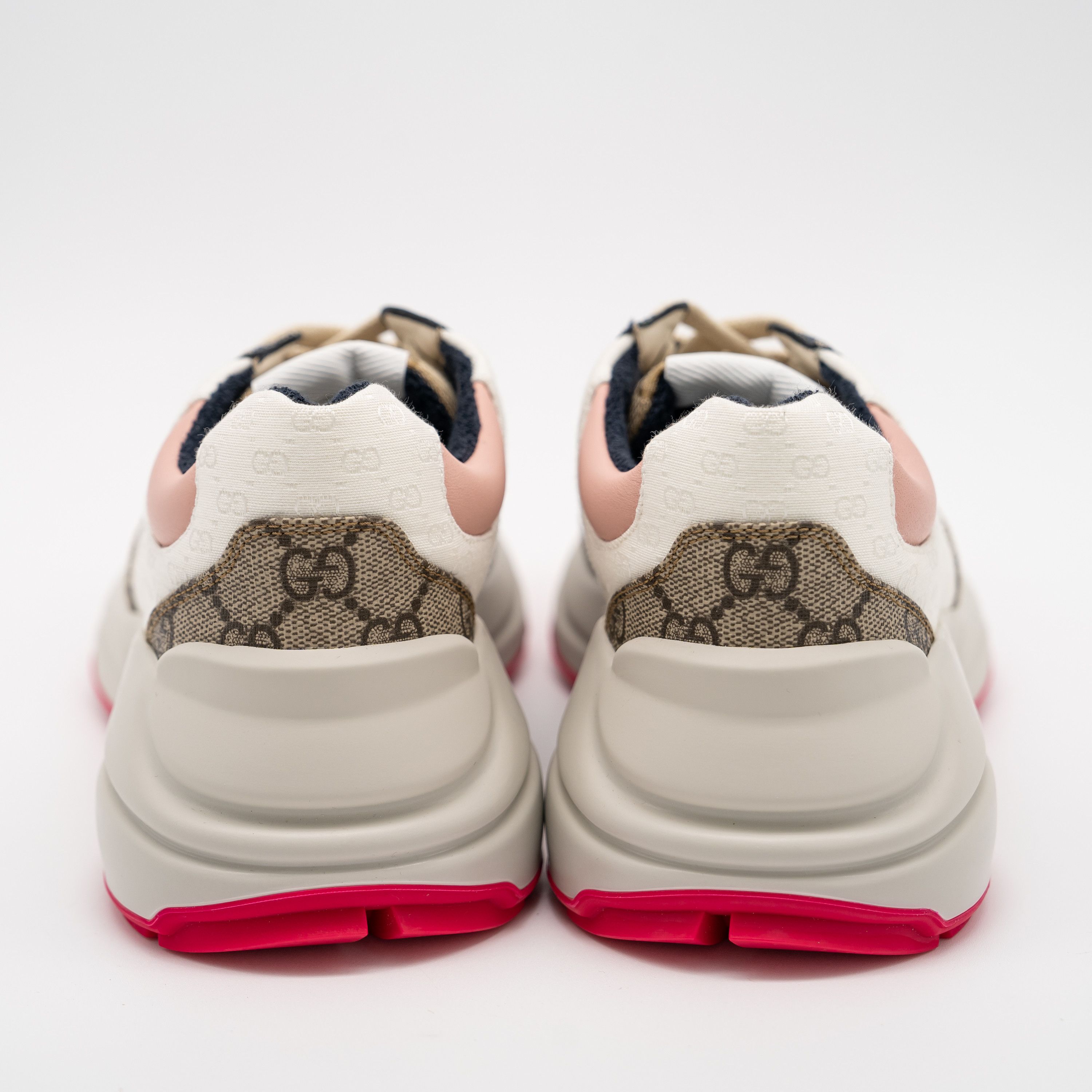 Gucci 36.5eu 6.5 US Gucci GG Rhyton Beige White Pink Blue Leather Size US 6.5 / IT 36.5 - 5 Thumbnail