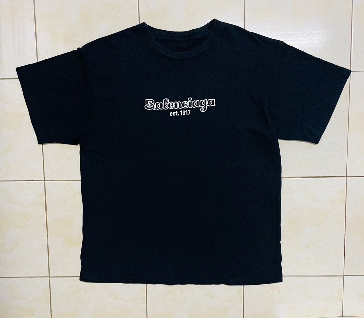 Balenciaga BALENCIAGA est. 1917 COTTON TEE Size US XL / EU 56 / 4 - 2 Thumbnail