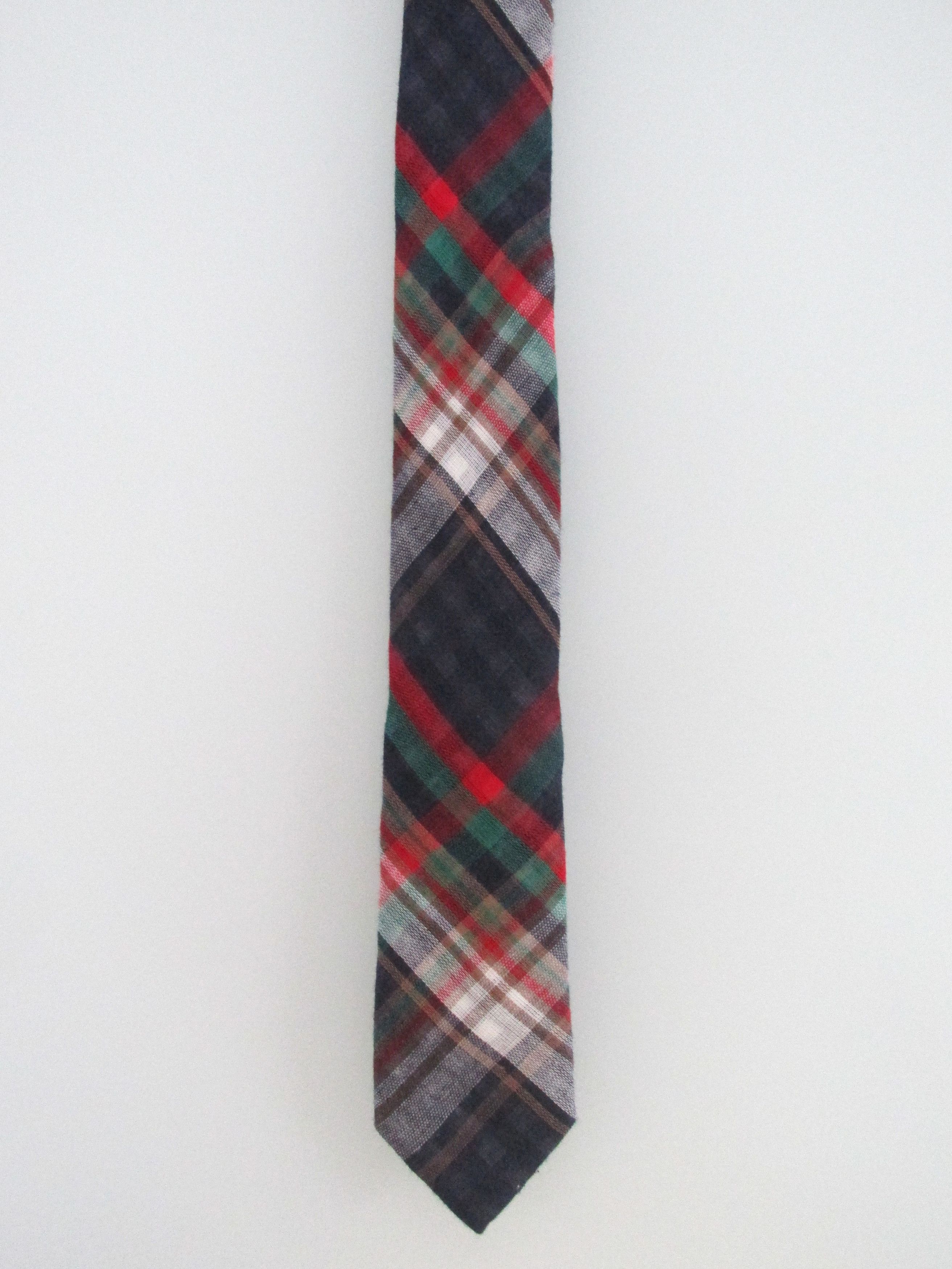 Other Skinny Tie Madness Men's Cotton Plaid Tie Size ONE SIZE - 2 Thumbnail