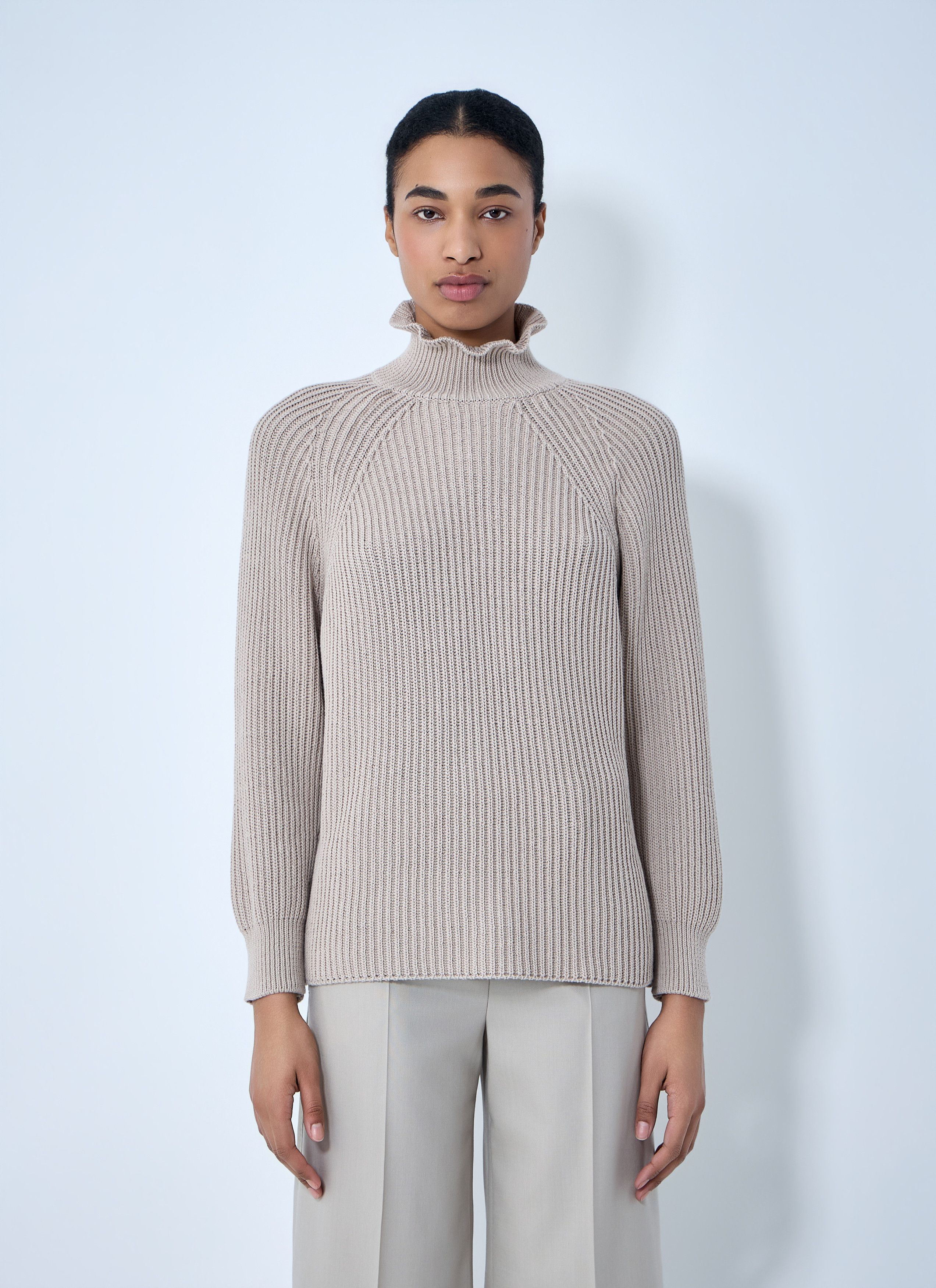 Max Mara Ribbed Knit High Neck Sweater Size M / US 6-8 / IT 42-44 - 1 Thumbnail