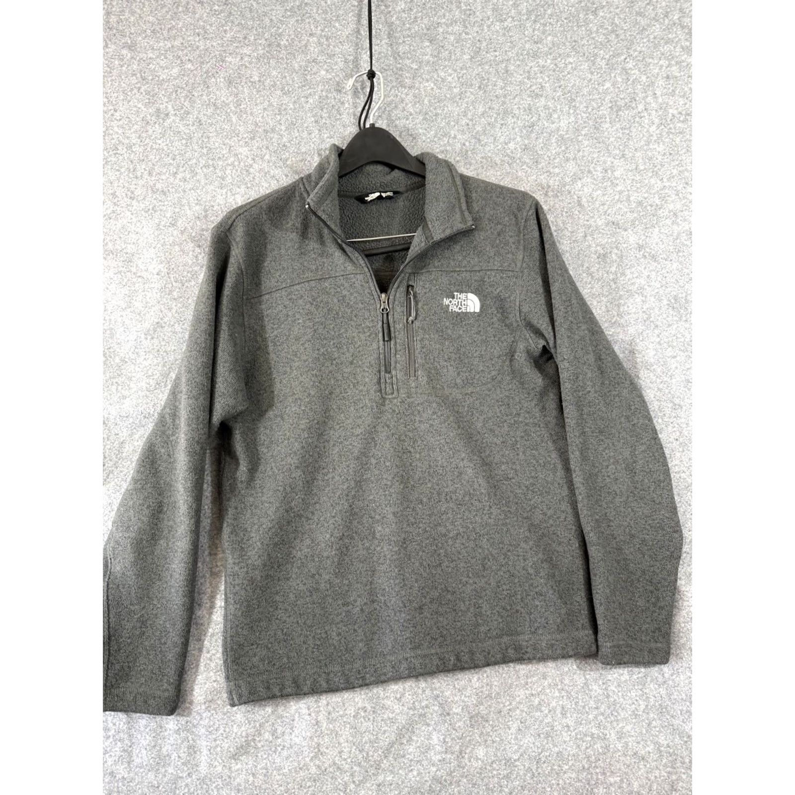 The North Face The North Face Fleece Jacket M Heather Gray Mens Quarter Zip Lined Stand Up Neck Pullover Logo Jacket Size US M / EU 48-50 / 2 - 3 Thumbnail