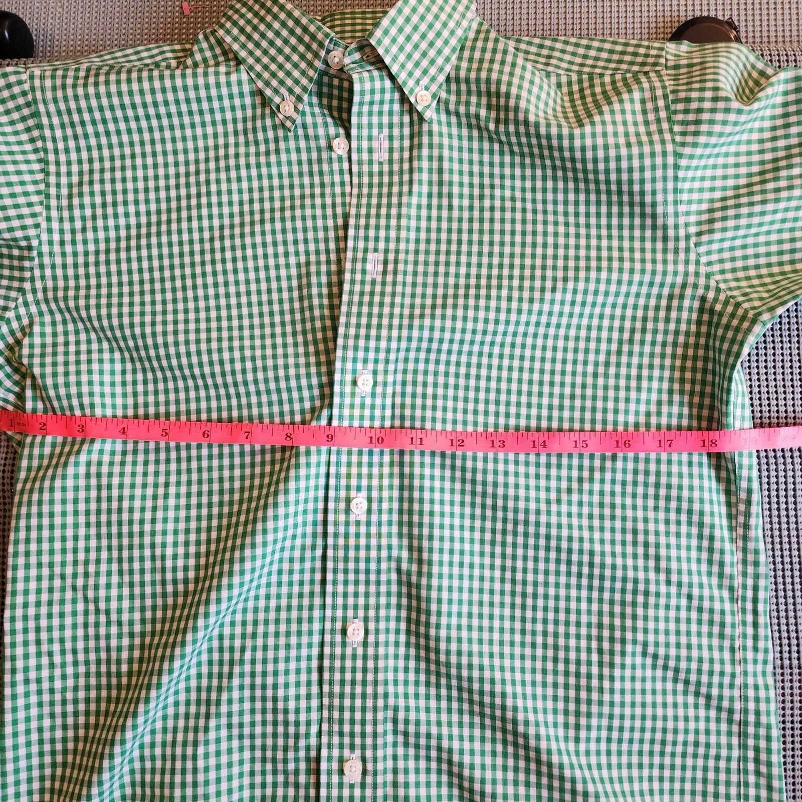 Brooks Brothers Brooks Brothers Fleece Men's Large Green & White Plaid Shirt Size US L / EU 52-54 / 3 - 5 Thumbnail