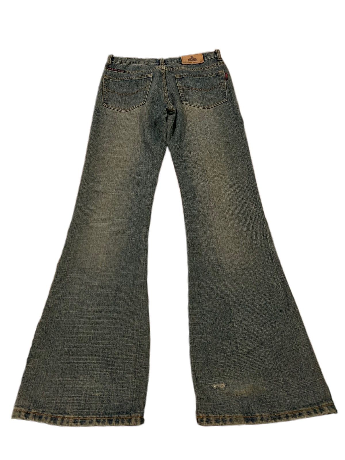 If Six Was Nine FLARED RUSTY WASH jeans with claw mark faded design Size US 29 - 2 Thumbnail