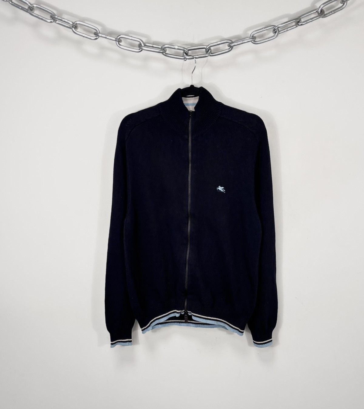 Etro Etro Milano Men’s Navy Blue Cotton Knit Full Zip Sweater Size US L / EU 52-54 / 3 - 1 Thumbnail