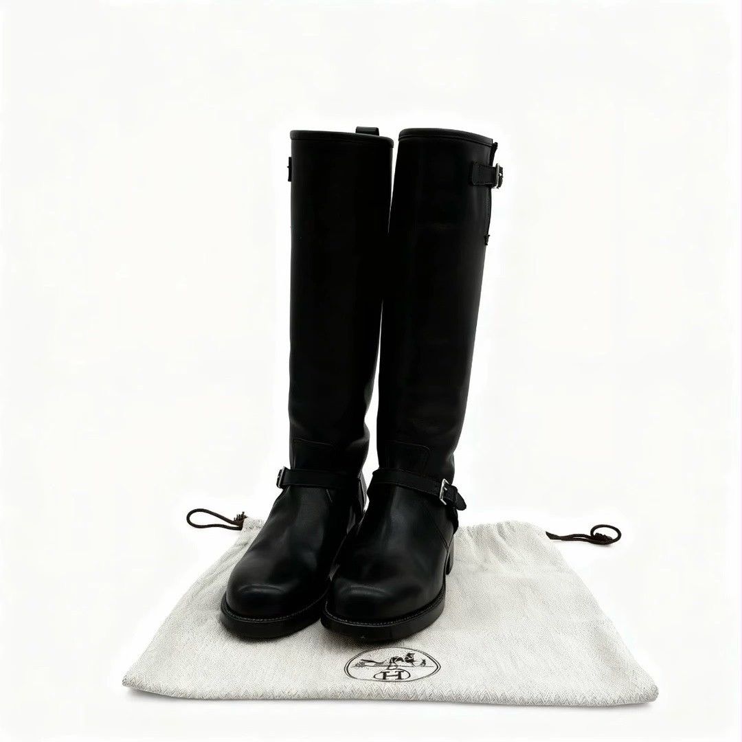 Hermes black calfskin leather Jumping boots Size US 7 / IT 37 - 2 Thumbnail