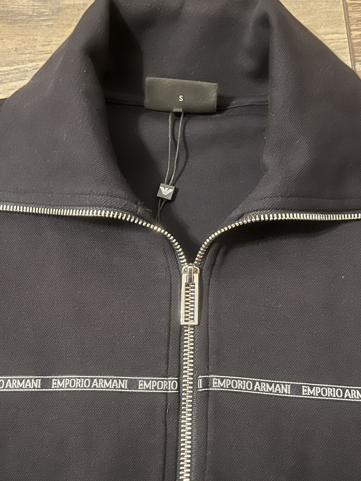 Emporio Armani Emporio Armani Navy Track Jacket - Size Small, Long Collar Size US S / EU 44-46 / 1 - 2 Thumbnail
