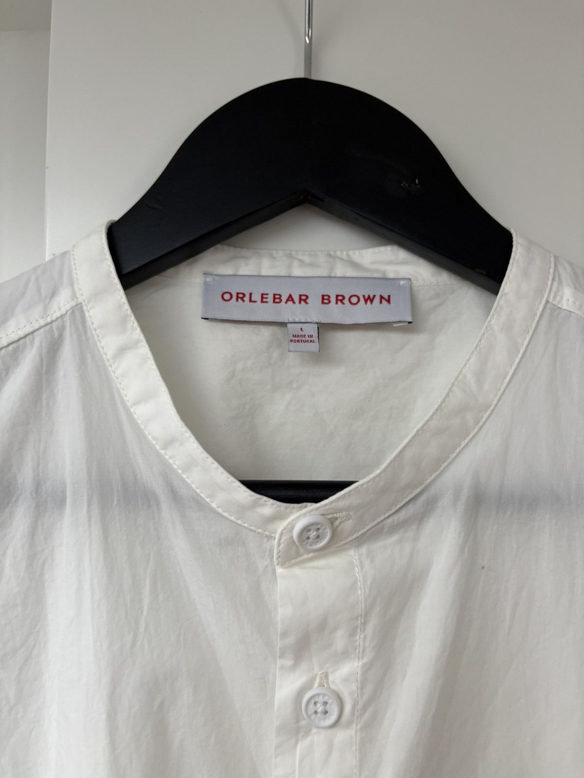 Orlebar Brown Mao collar white cotton shirt by Orlebar Brown Size US L / EU 52-54 / 3 - 4 Thumbnail