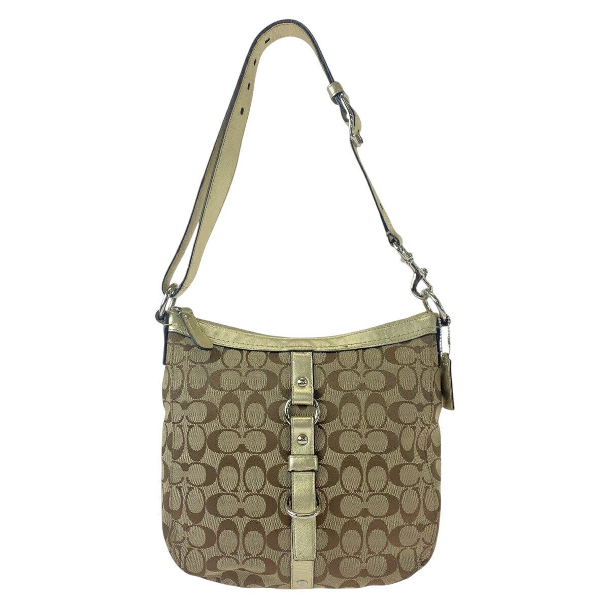 Coach Coach Coach Signature Canvas/Leather Shoulder Bag 408356 Canvas Shoulder Bag DUTY FREE for USA Size ONE SIZE - 1 Thumbnail