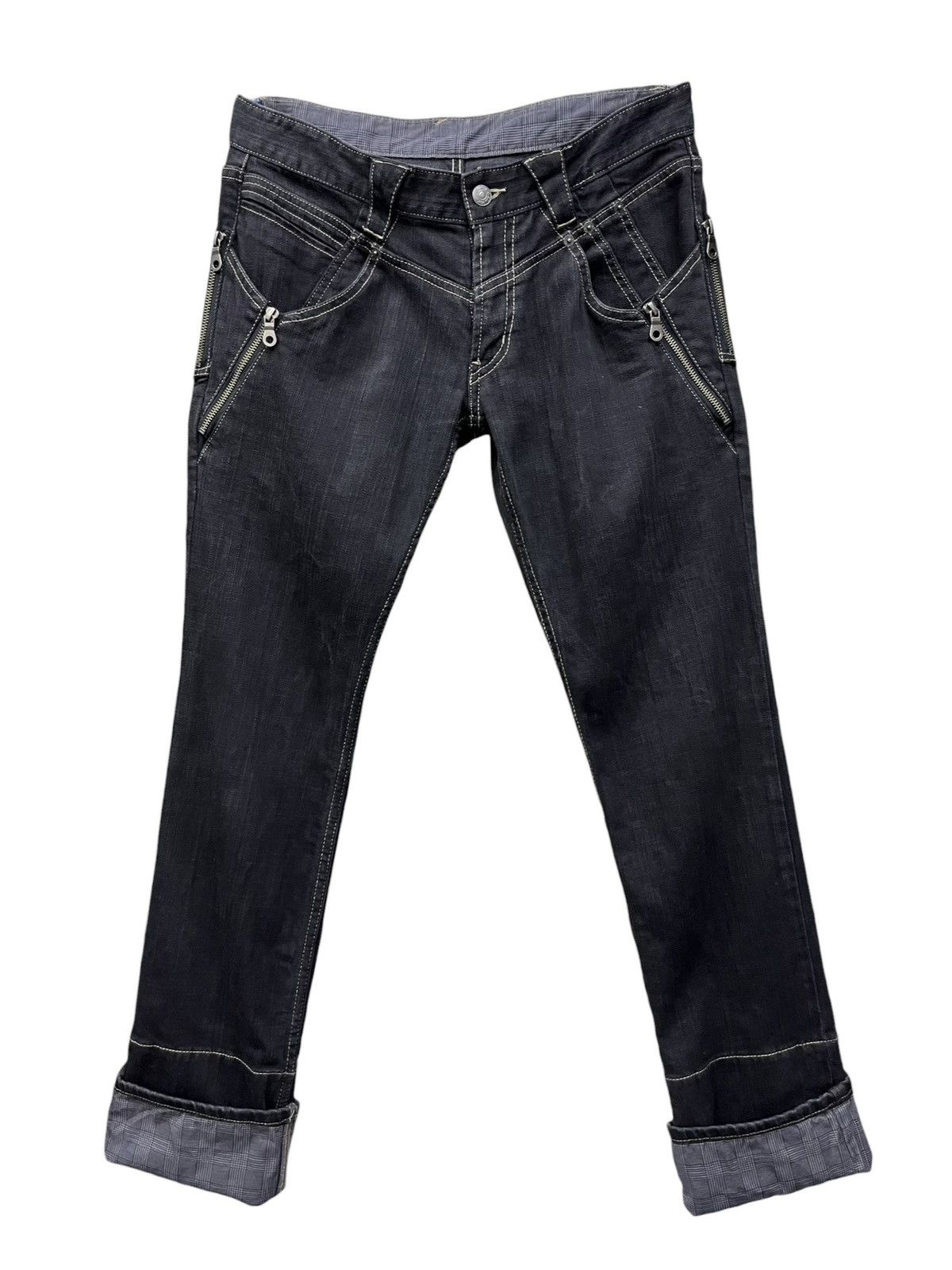 PPFM Vintage PPFM Multi Zipper Super Slim Low Rise Grunge Denim Size US 30 / EU 46 - 4 Thumbnail