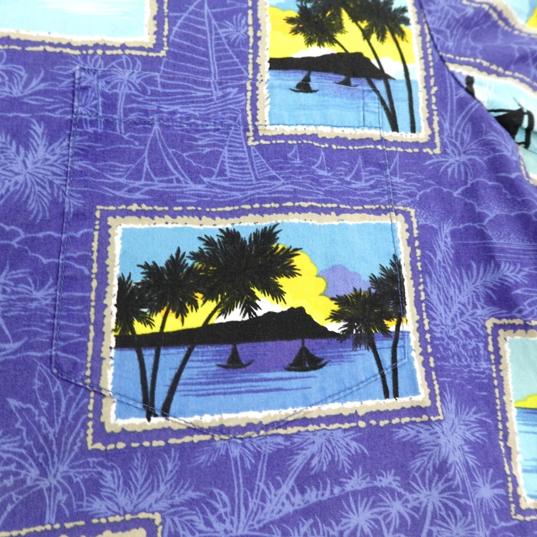 Hilo Hattie VINTAGE Hilo Hattie Button-Up Shirt Mens XL Blue Hawaiian Sailboats Palm Trees Aloha Tropical Casual Size US XL / EU 56 / 4 - 3 Thumbnail