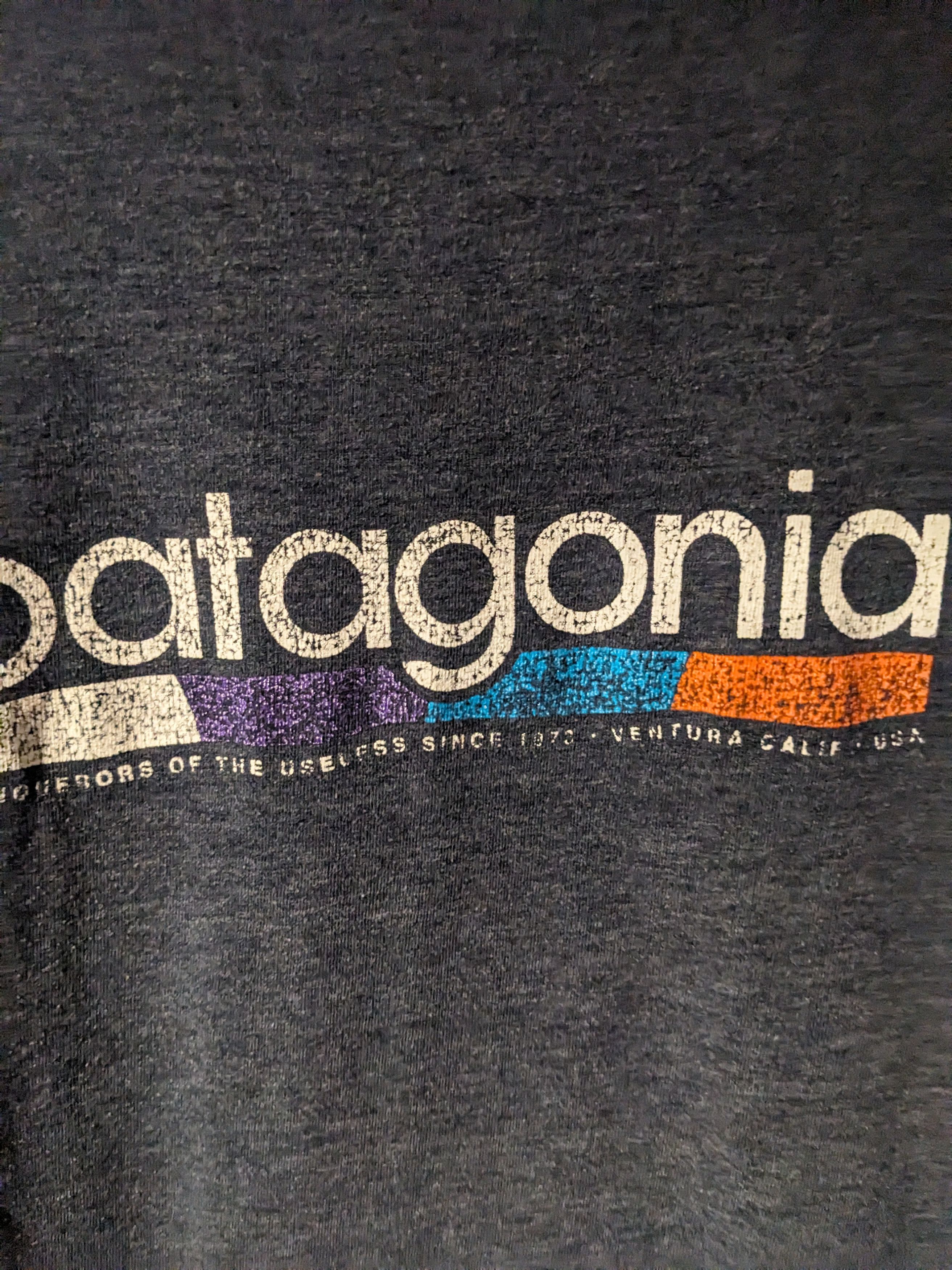 Designer × Patagonia Patagonia Logo Retro Slim Fit Blue XX-Large T-Shirt Size US XXL / EU 58 / 5 - 2 Thumbnail