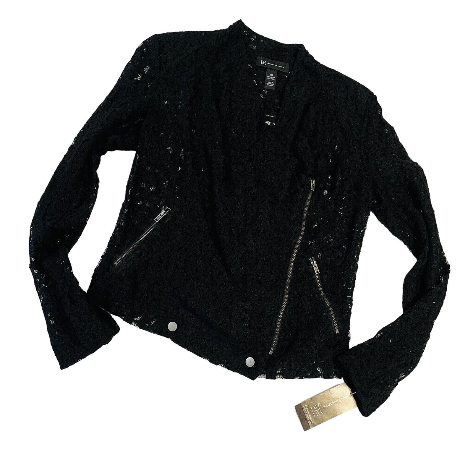 Other INC International Concepts Women's Deep Black Lace Jacket Size XS / US 0-2 / IT 36-38 - 1 Thumbnail