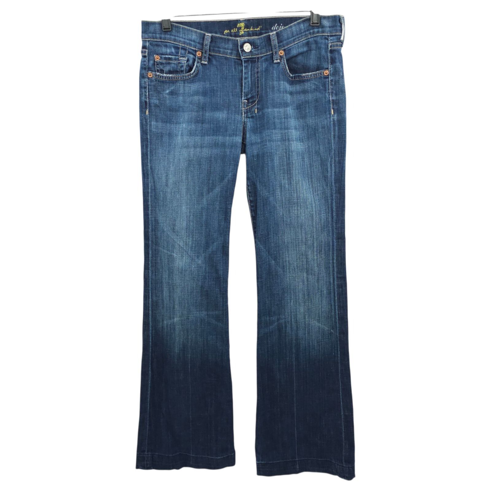 7 For All Mankind 7 For All Mankind Dojo Jeans 29 Dark Wash Wide Leg Flare Size 31" - 1 Thumbnail