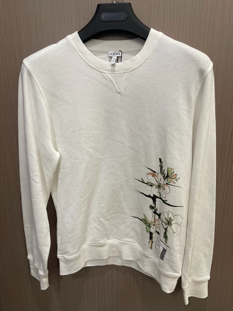 Loewe LOEWE White ladies' floral long sleeves Size M / US 6-8 / IT 42-44 - 1 Thumbnail