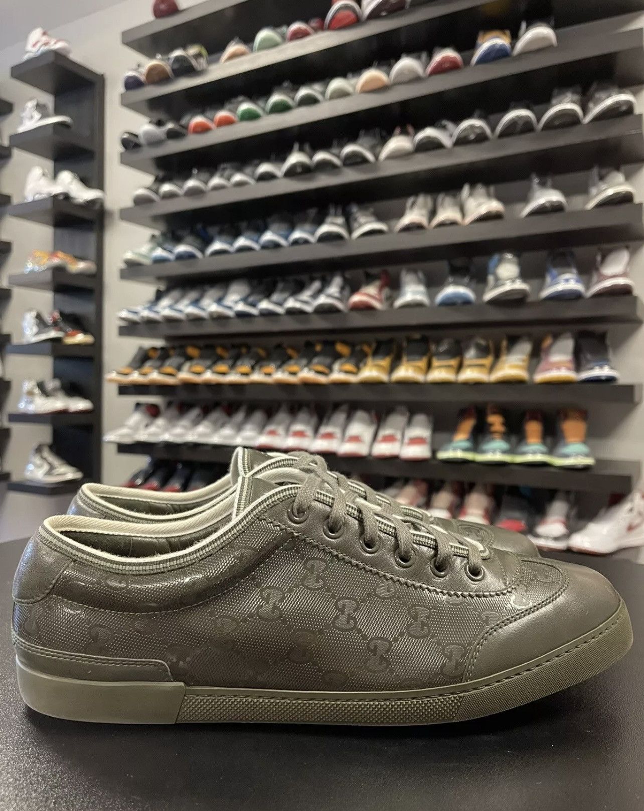 Gucci Size 9.5US/9G - Gucci GG Monogram Men's Sneakers Olive Green Size US 9.5 / EU 42-43 - 3 Thumbnail