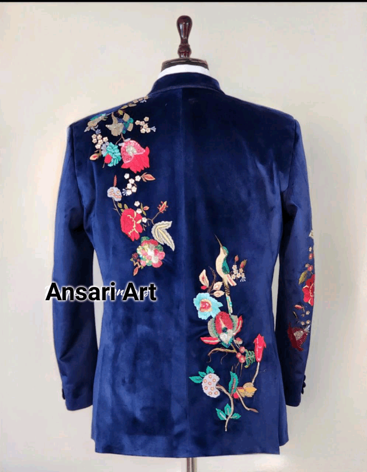 Designer Men Western Embroidered Coat pant Size 42L - 2 Thumbnail