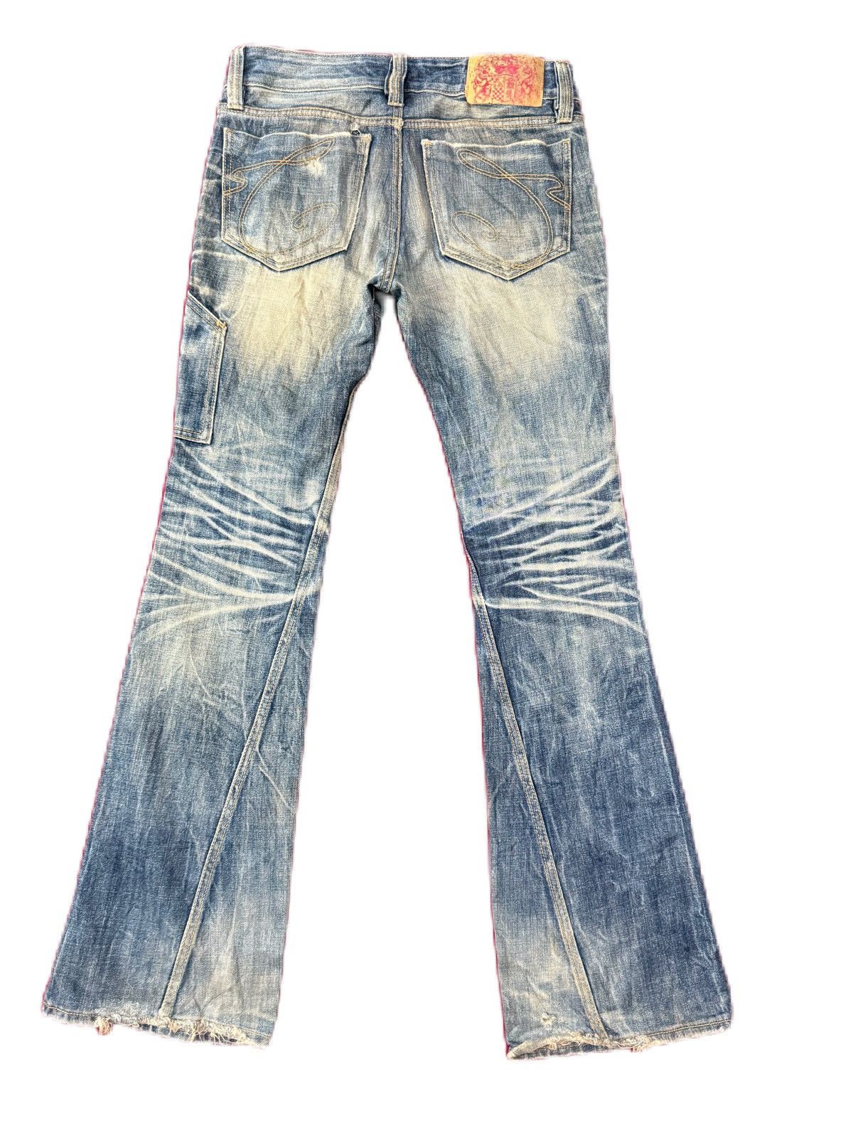 If Six Was Nine Japanese Brand Super Flare Distress Ripped Denim Canva Rare Size US 28 / EU 44 - 4 Thumbnail