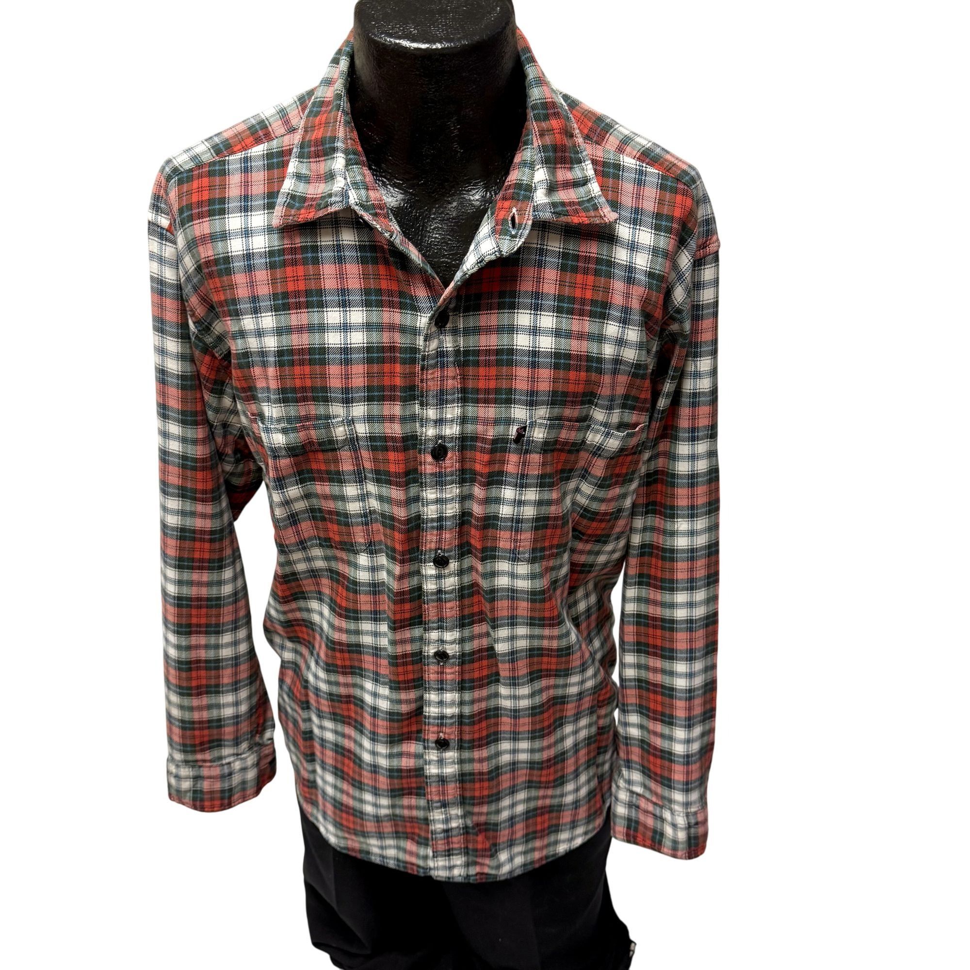 90's Y2K Ralph Lauren Red Blue Shadow Plaid POLO