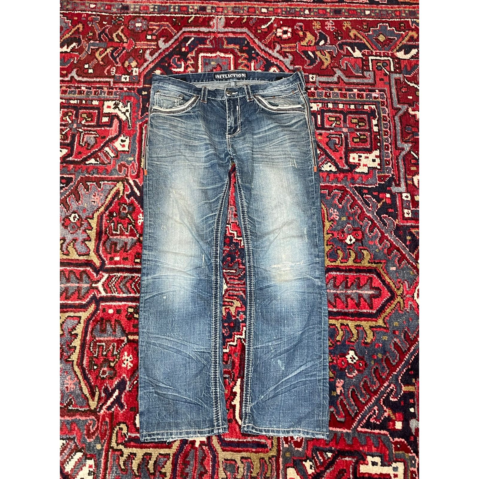 Affliction Vintage Men’s Y2K Affliction Jeans 36” Ace Black Premium Size US 36 / EU 52 - 1 Thumbnail