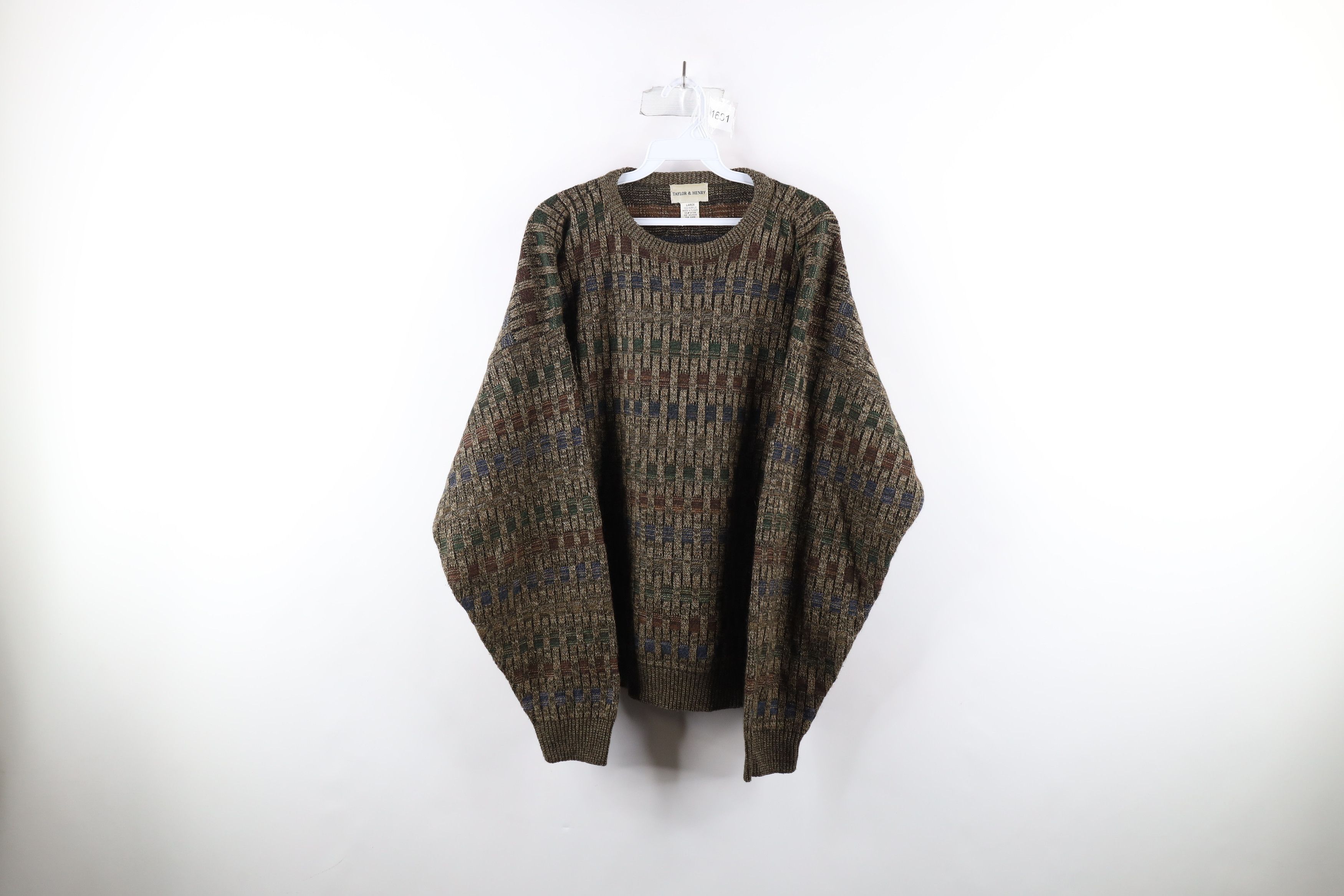 Handmade × Vintage Vintage Cowichan Style Knit Button Hoodie Wool