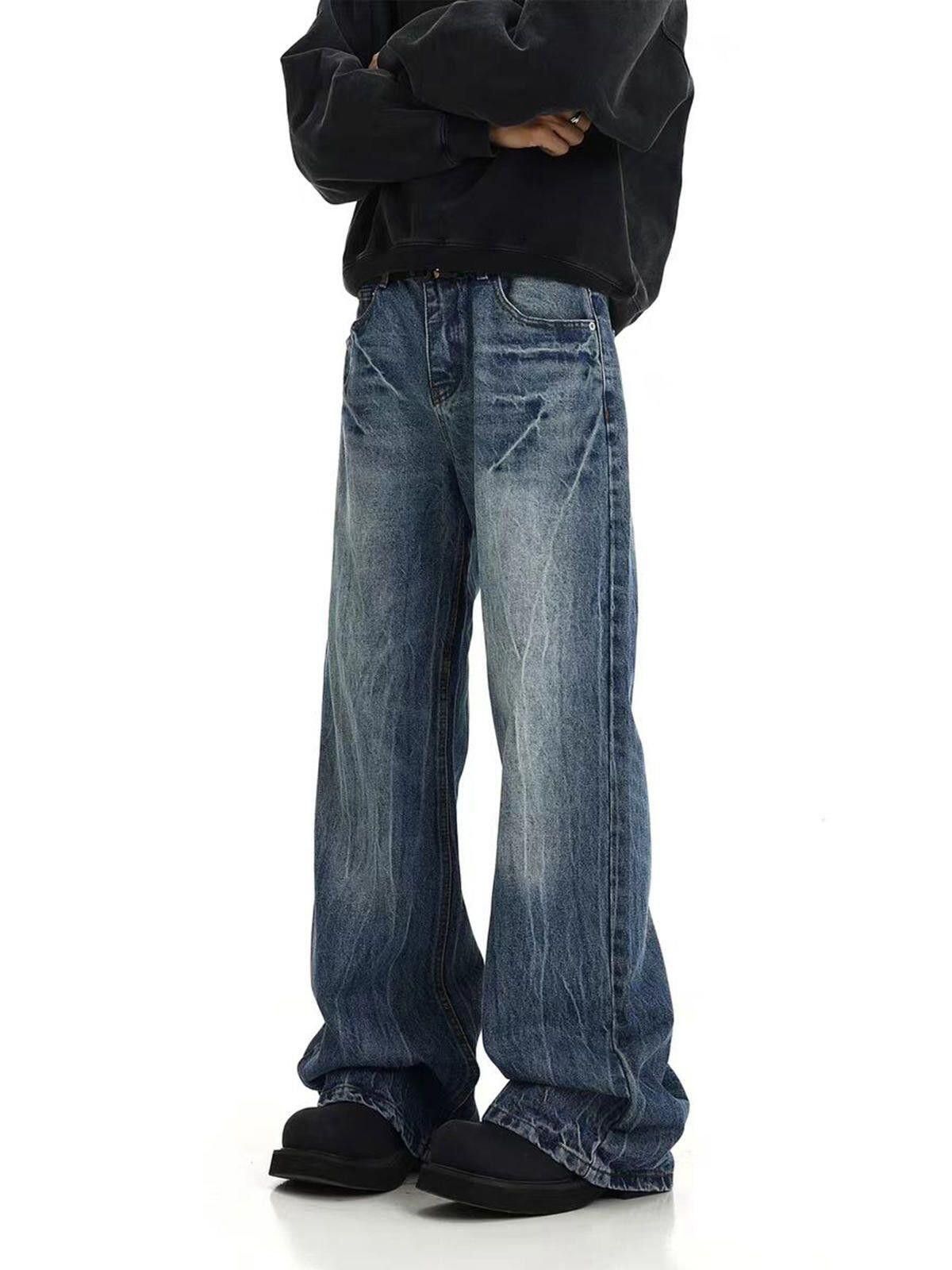Jean Lightning Oversized Micro Flared Washed Denim Jeans Size US 32 / EU 48 - 5 Thumbnail