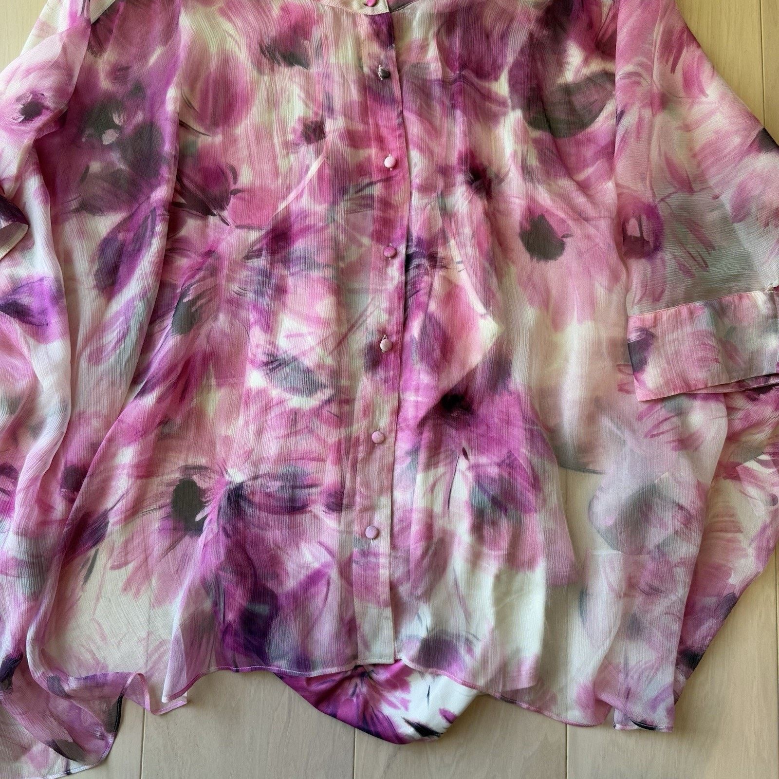 Johnny Was Johnny Was Katia Floral Silk Blouse Women's L/XL Multicolor Size L / US 10 / IT 46 - 4 Thumbnail