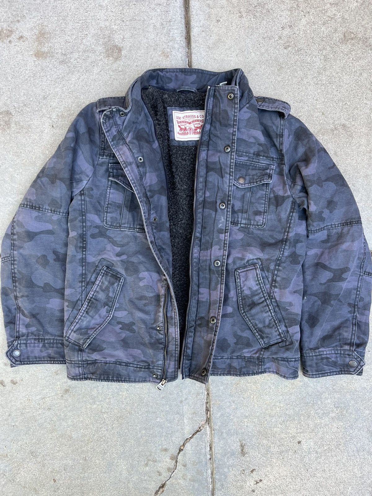 Levi's Levis Y2K Hoodie Liner / Gray Camo Jacket Size US S / EU 44-46 / 1 - 1 Thumbnail