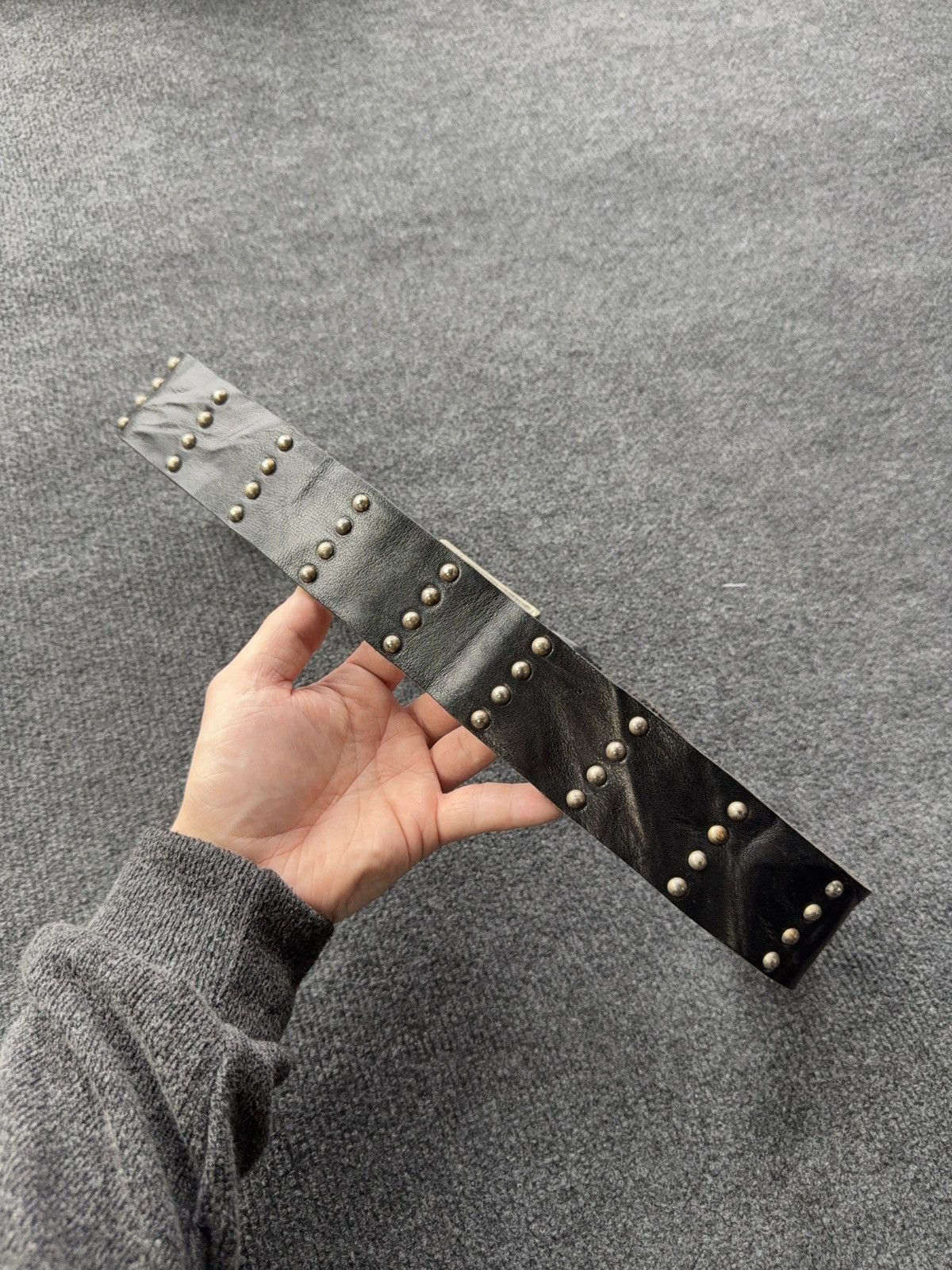 Japanese Brand Vintage Avant Garde Studded Leather Belt Punk Grunge Y2K Size ONE SIZE - 3 Thumbnail