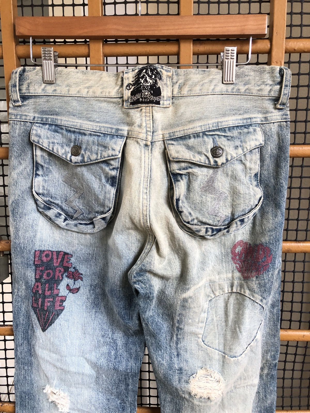 Japanese Brand CANDY STRIPPER DISTRESSED STYLE DENIM JEANS Size US 32 / EU 48 - 7 Thumbnail