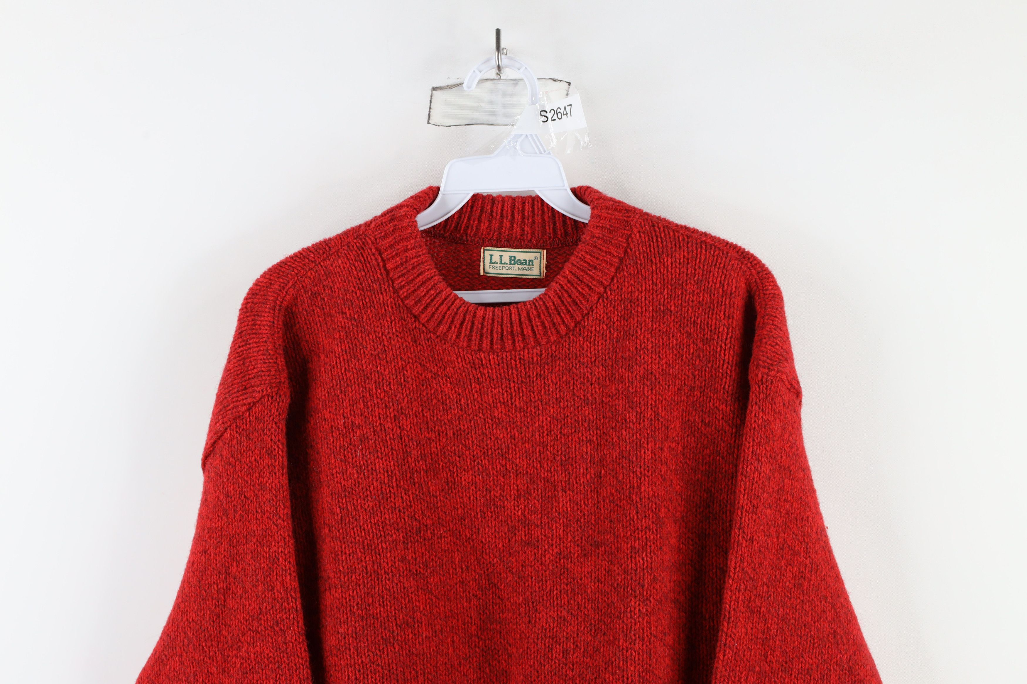 L.L. Bean × Vintage Vintage 70s LL Bean Knit Crewneck Sweater Heather Red USA Size US XL / EU 56 / 4 - 2 Thumbnail