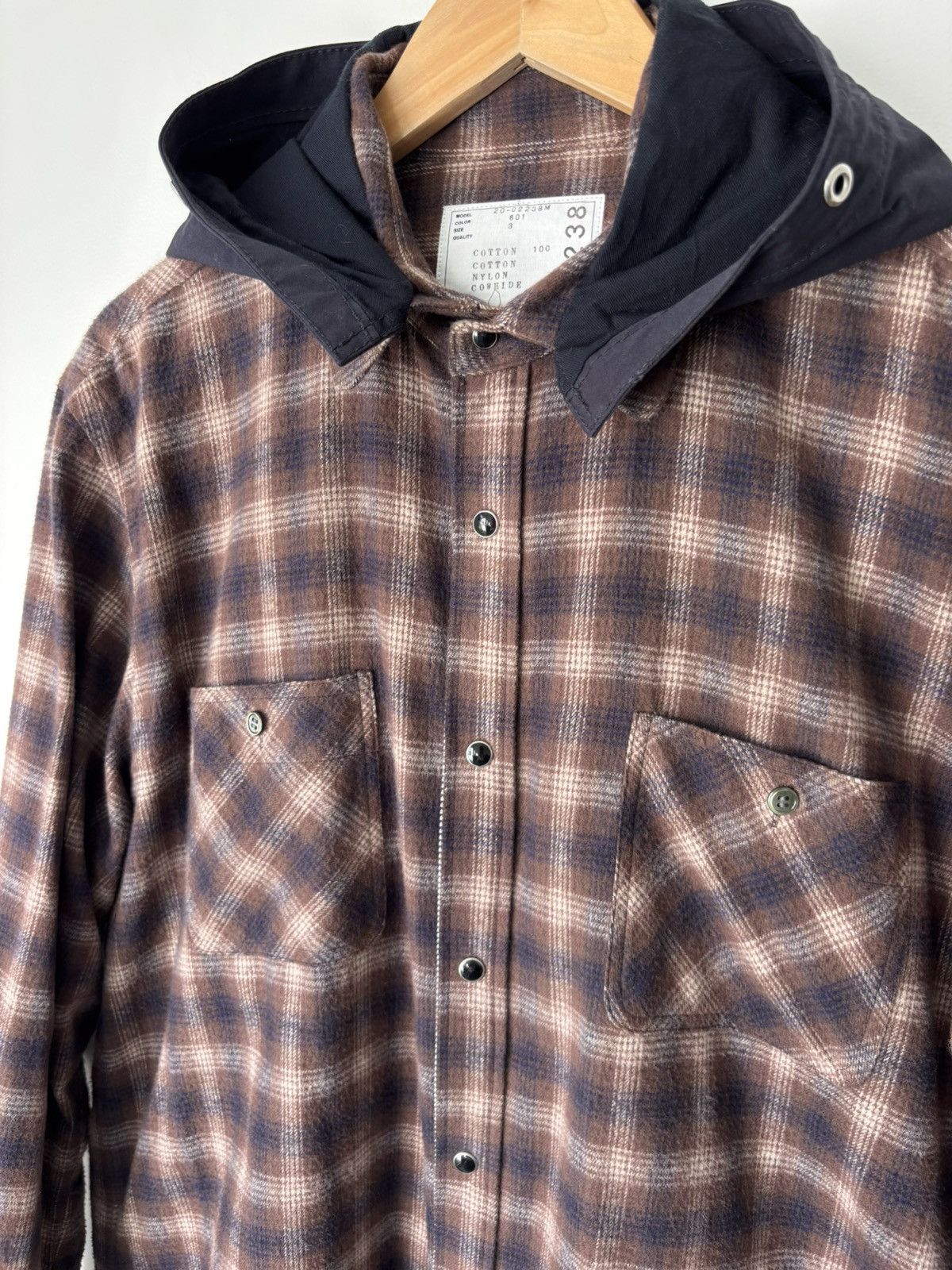 Sacai Sacai Zip Front Western Snap Hooded Overshirt Size US M / EU 48-50 / 2 - 6 Thumbnail