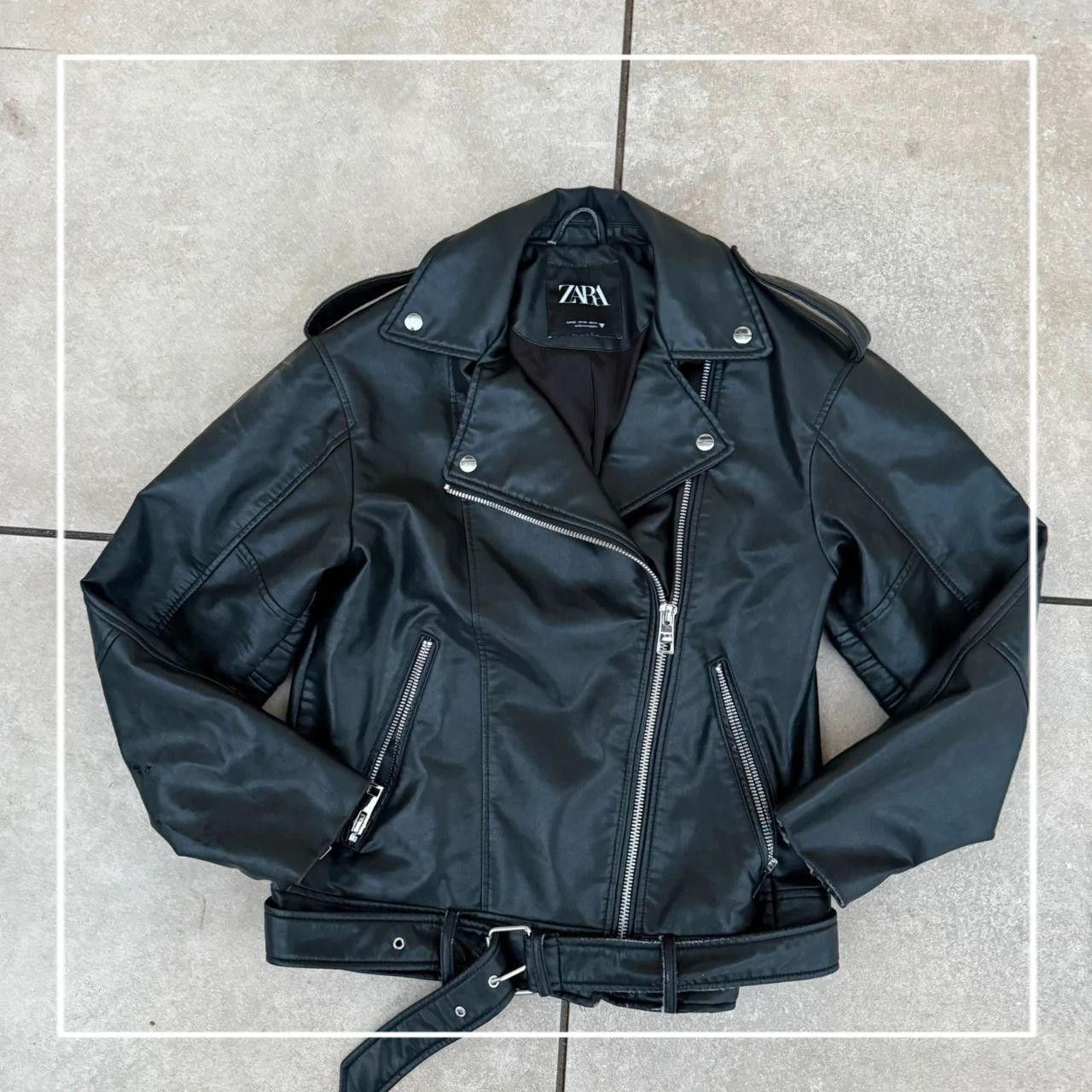 Zara Zara Biker Jacket Leather Black Size US S / EU 44-46 / 1 - 4 Thumbnail