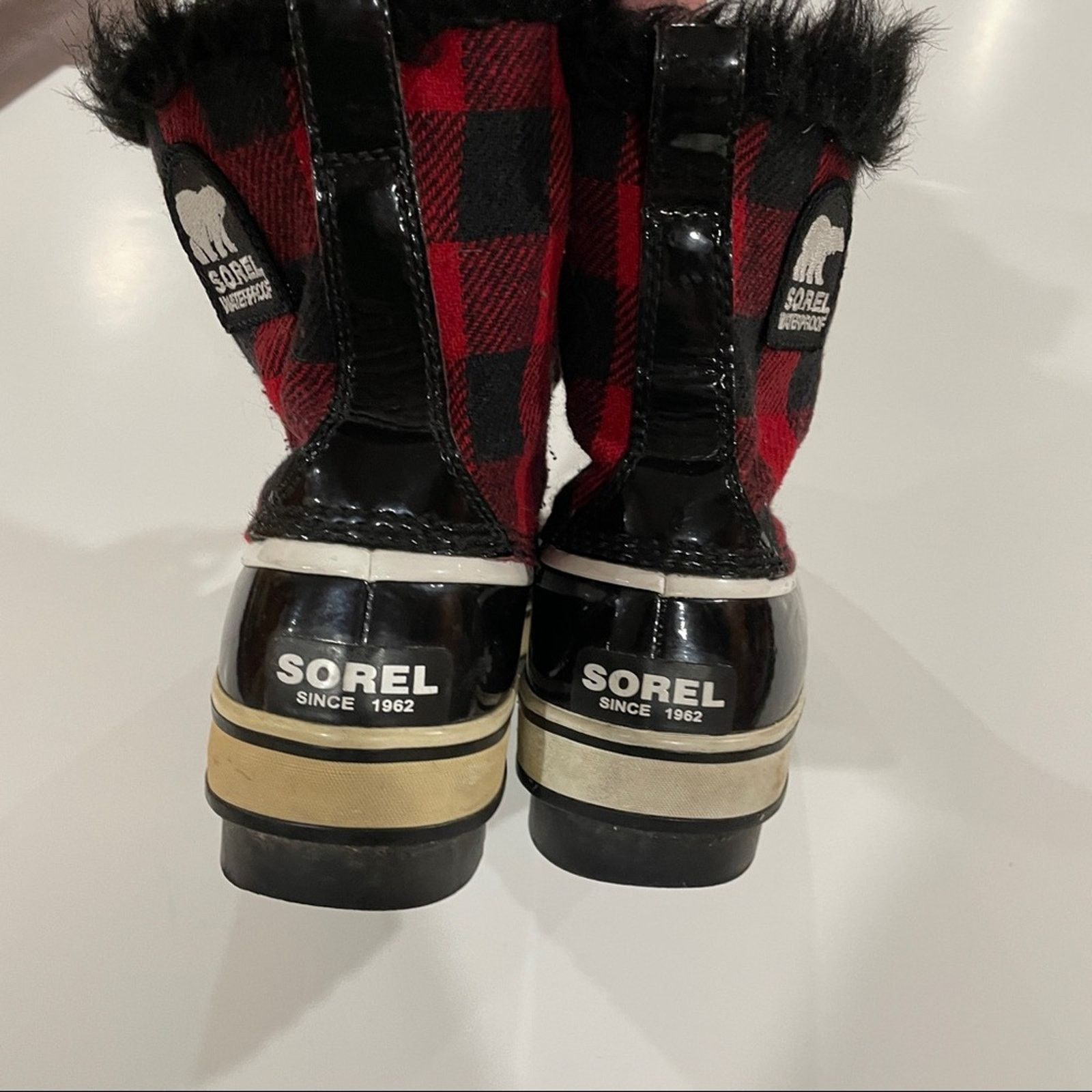 SOREL Sorel Out N About Red Buffalo Plaid Winter Rain Duck Boots Size US 9 / IT 39 - 9 Thumbnail