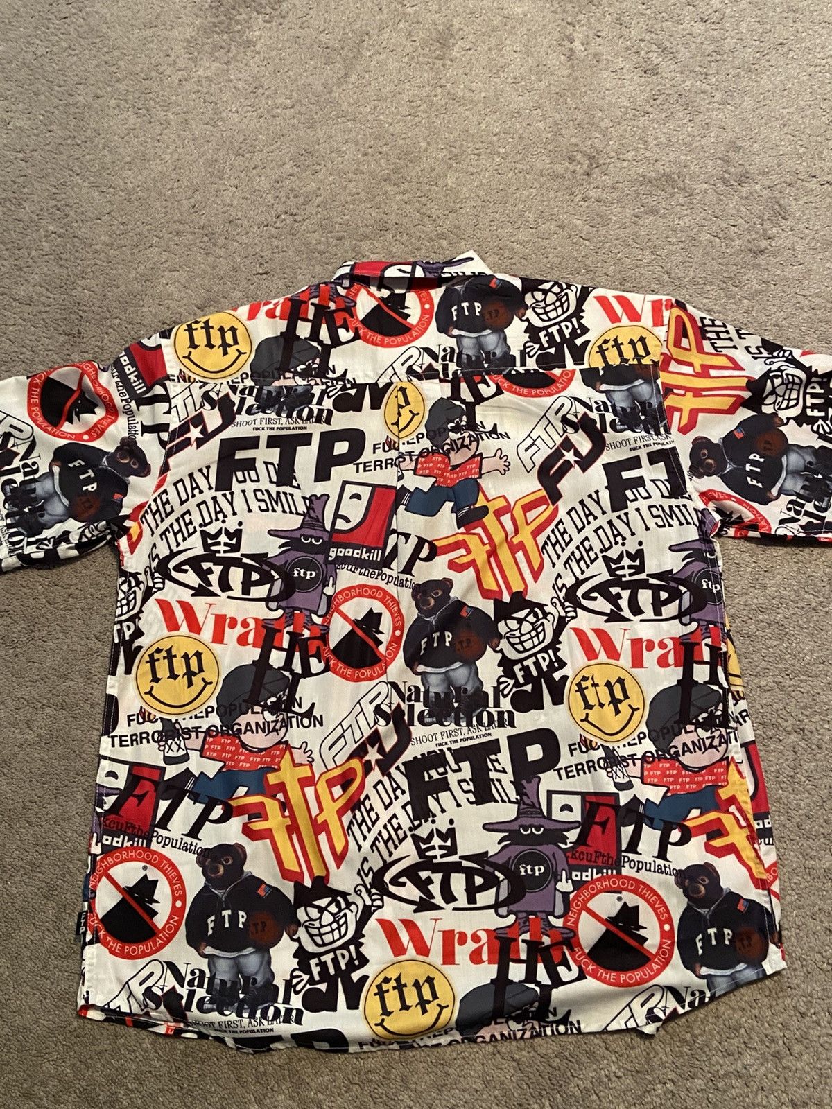 Fuck The Population FTP White Archive Button Up Shirt Size US L / EU 52-54 / 3 - 2 Thumbnail