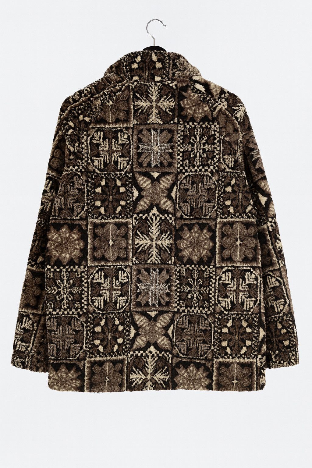 Vintage Vintage Back Fire Patterned Faux Fur Coat – Retro 90s Size US M / EU 48-50 / 2 - 2 Thumbnail