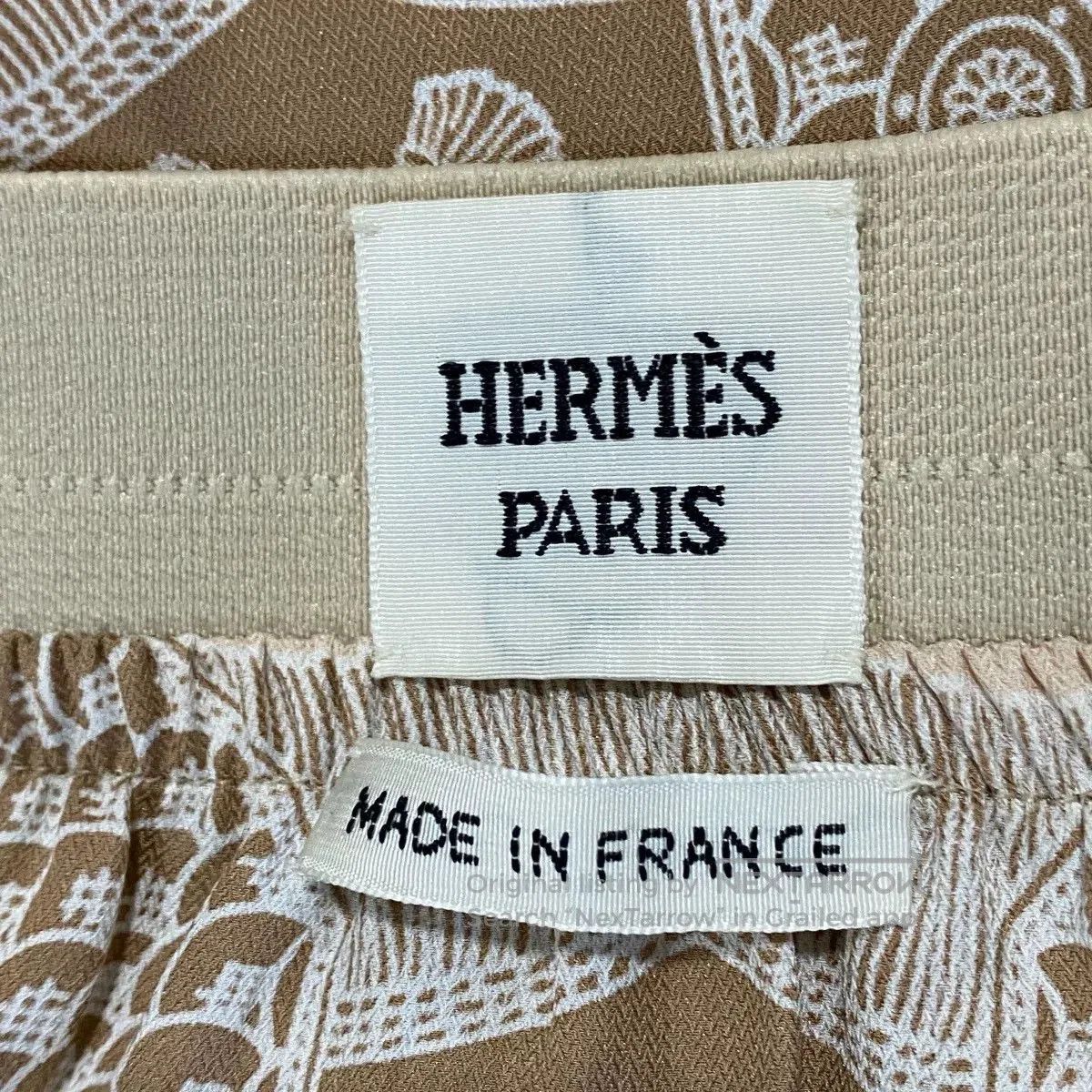 Hermes hermes silk half skirt in beige. Size 33" - 3 Thumbnail