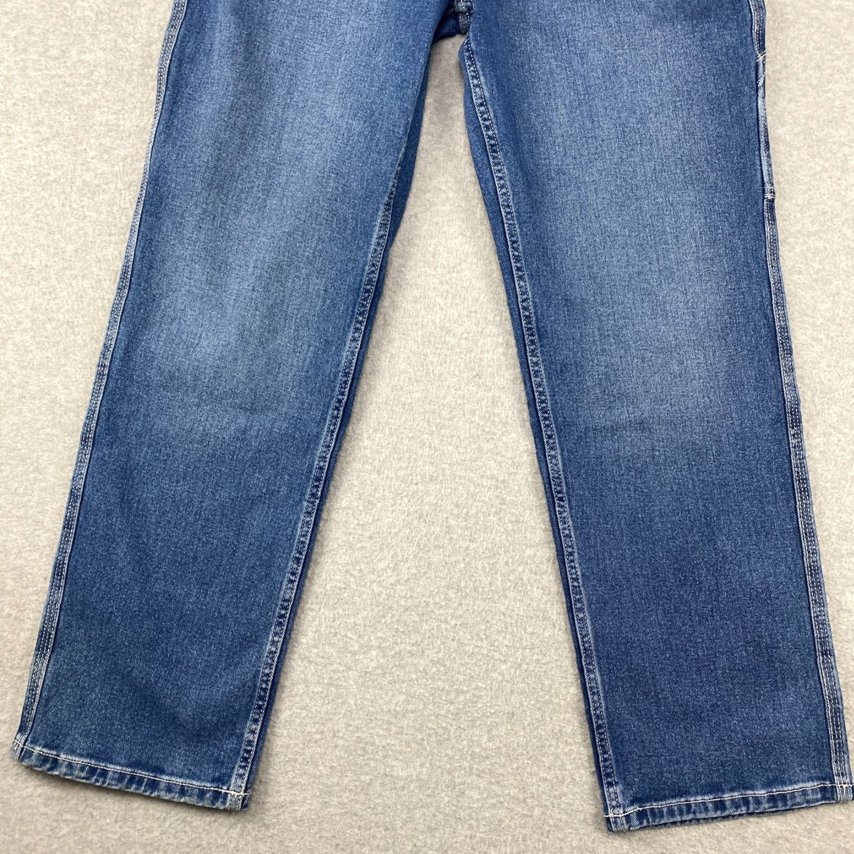 Essentials Amazon Jeans Mens 33X30 Blue Straight Leg Pockets Loose Fit Stretch Vintage No Size US 33 - 3 Thumbnail