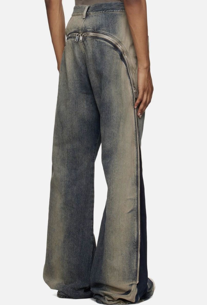 Rick Owens × Rick Owens Drkshdw Rick Owens DRKSHDW Bolan Banana Zip Jean Minearl Pearl 32 Size US 32 / EU 48 - 4 Thumbnail