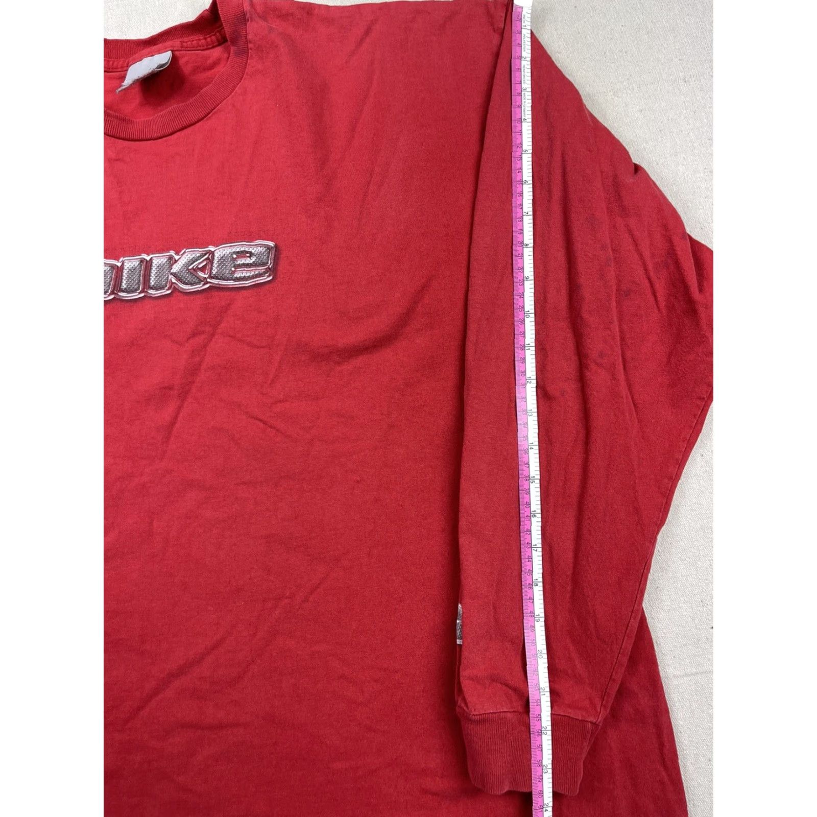 Nike VINTAGE Nike T-Shirt XXL Red USA Spell Out Long Sleeve Crew Neck Graphic Tee Swoosh 90s Fire Limited Edition Men Size US XXL / EU 58 / 5 - 7 Thumbnail