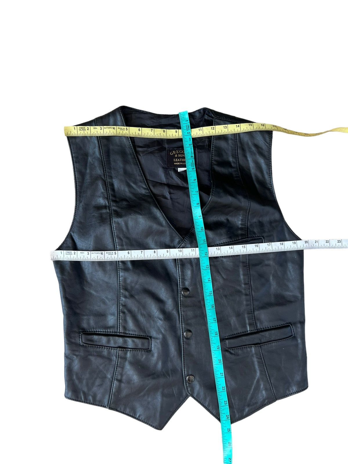 Leather Vintage Gregory & Sons Leather Vest Black Size US M / EU 48-50 / 2 - 2 Thumbnail