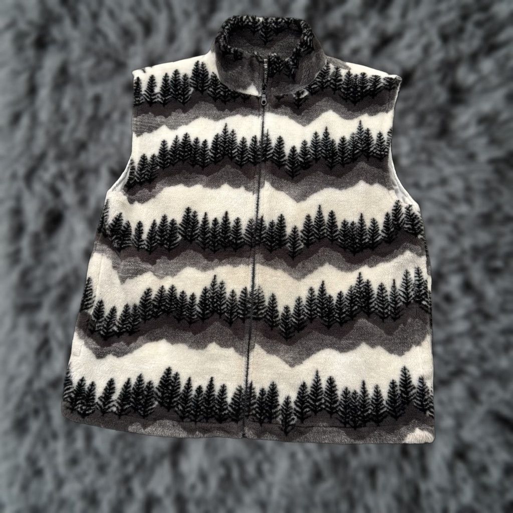 Glacier Gear Fleece Vest Mens Large Full Zip Southwestern Retro Geometric Multicolor 100% Polyester Full Zip Casual Travel Outdoor Gorpcore Vest