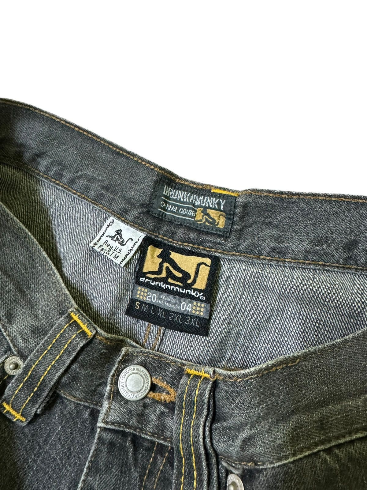 DrunknMunky × Japanese Brand Baggy DRUNKN MUNKY Embroidery Logo Poem Design Denim Size US 28 / EU 44 - 7 Thumbnail