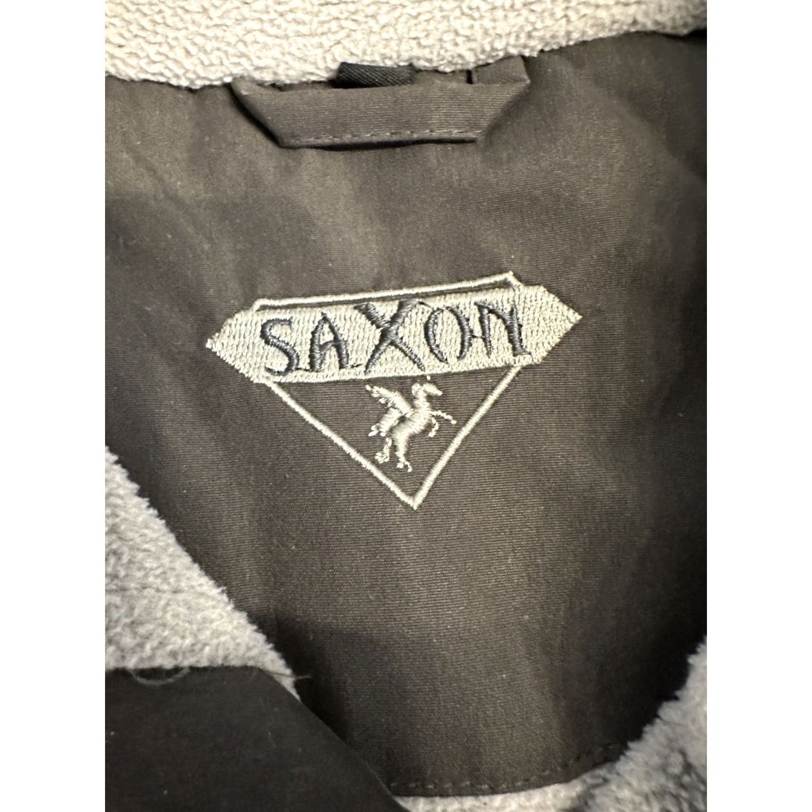 Vintage VINTAGE Saxon Blouson Fleece Lined Work Jacket Medium Mens Classic Black Button Zip Leather Embroidered Logo Size US M / EU 48-50 / 2 - 4 Thumbnail
