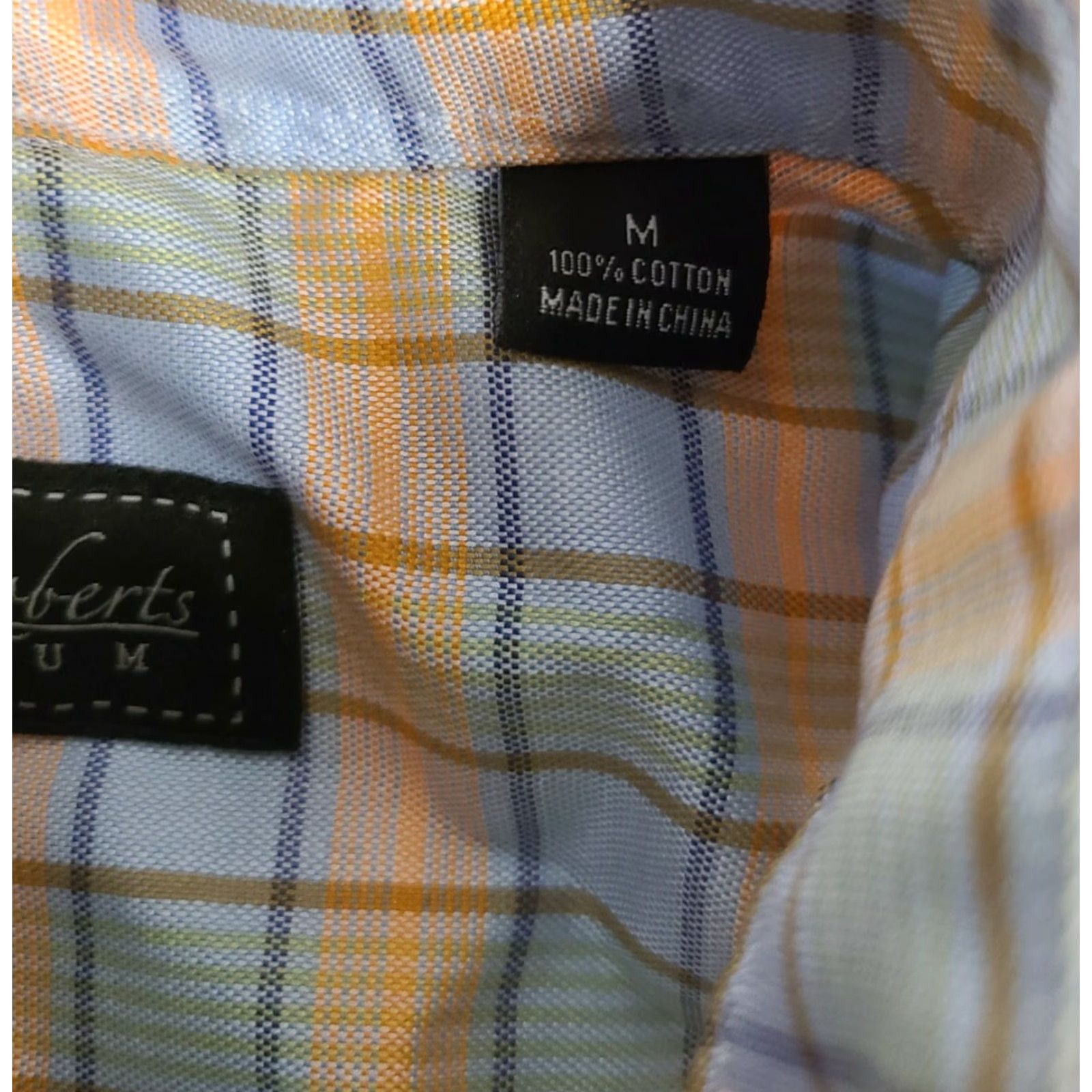 Vintage Kenneth Roberts Shirt Men M Medium Blue Orange Check Cotton Casual Button-Front Long Sleeve Size US M / EU 48-50 / 2 - 4 Thumbnail