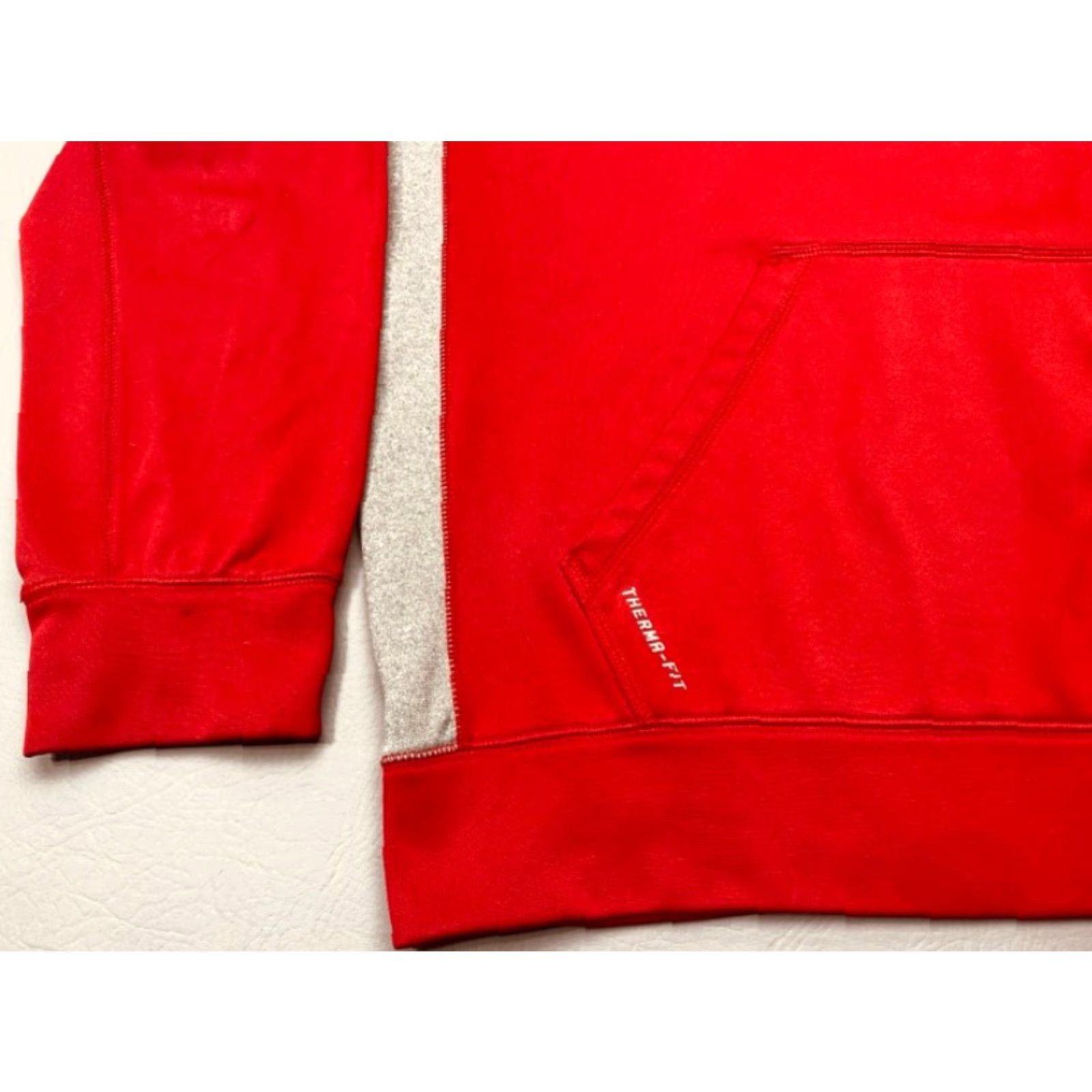 Nike Nike Hoodie Mens Large Red Gray Trim Therma-FIT KO 2.0 Fleece Sweatshirt Size US L / EU 52-54 / 3 - 3 Thumbnail