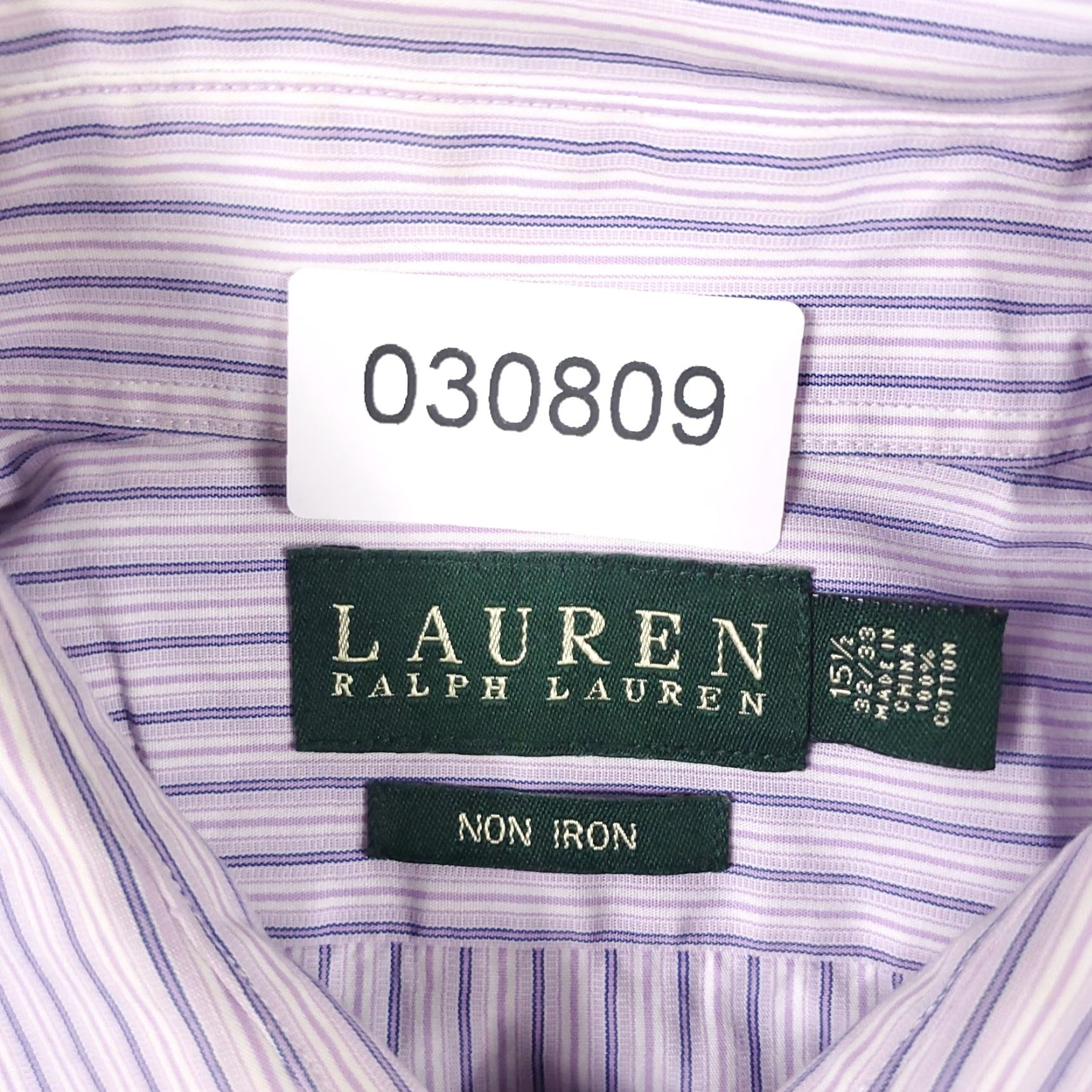 Ralph Lauren Ralph Lauren Dress Shirt Mens 15.5 Purple Striped Long Sleeve Button-Down Regular Fit Size 40R - 6 Thumbnail